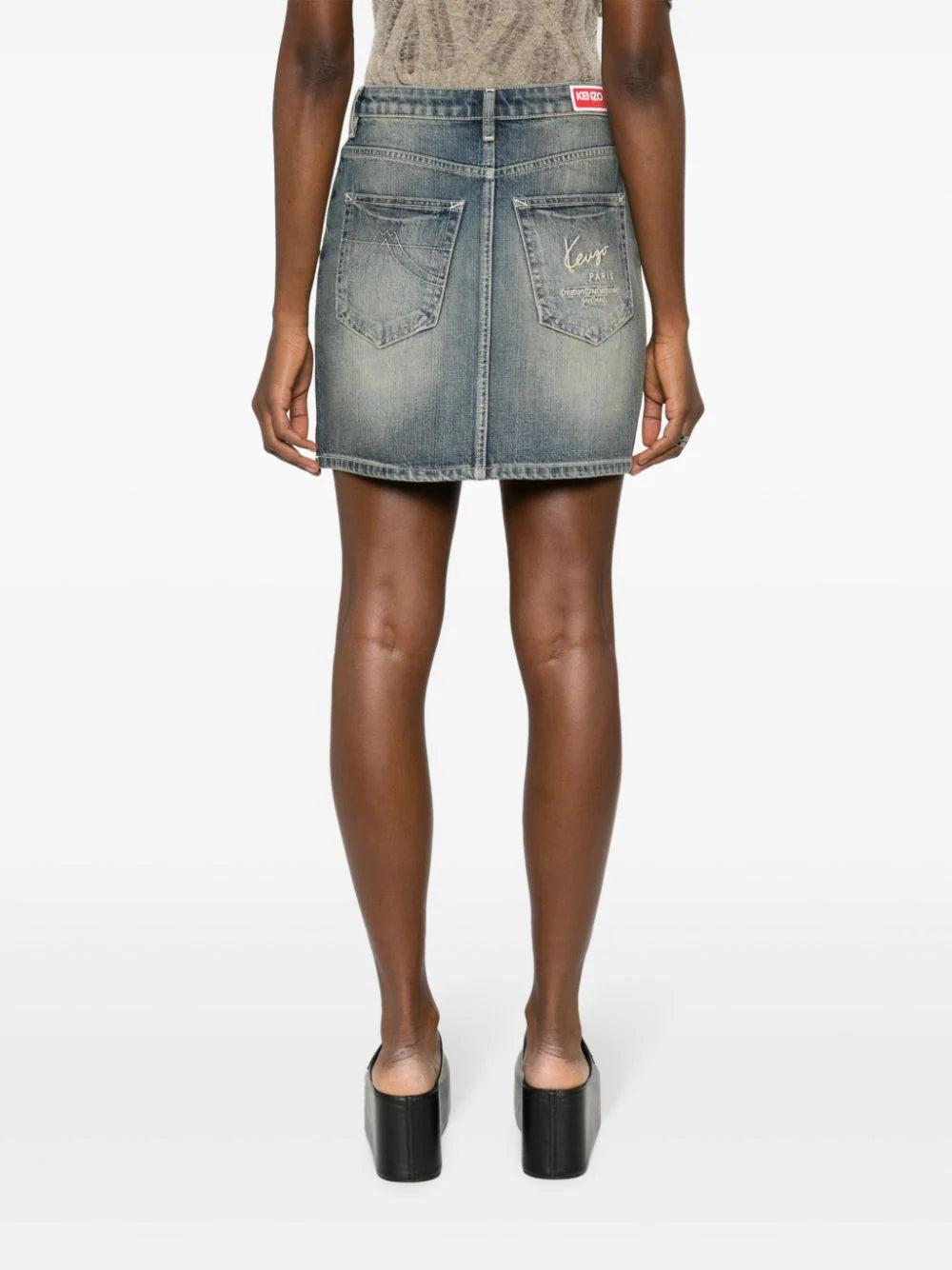 KENZO Japanese Denim Miniskirt
