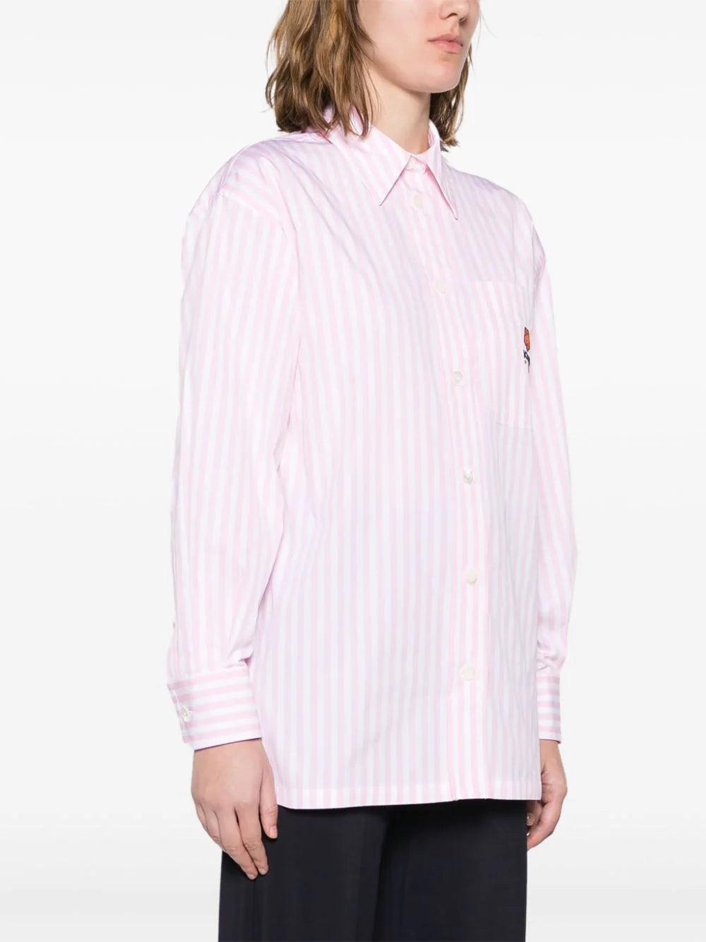 KENZO Oversized Striped Shirt With Embroidery