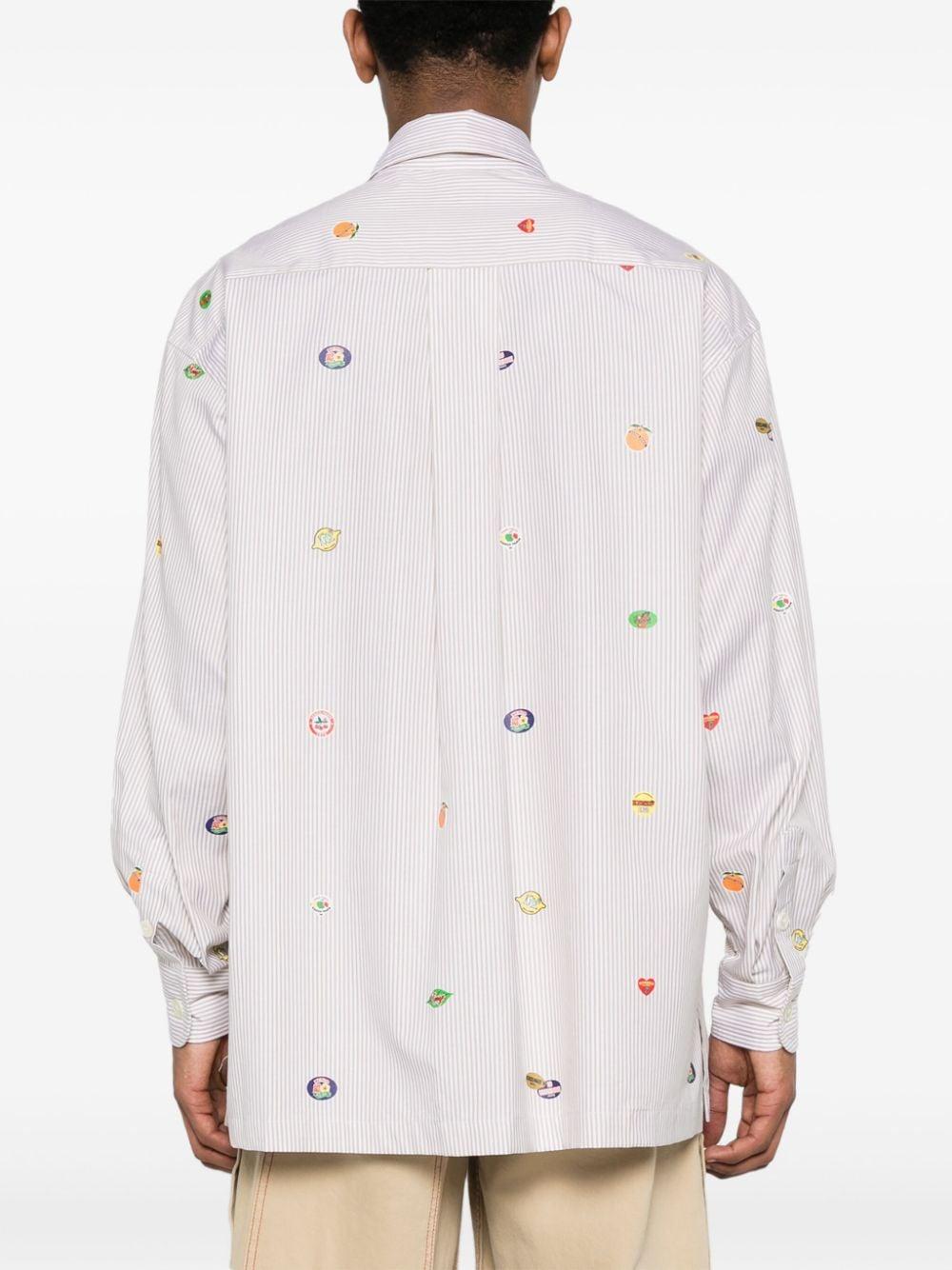 KENZO Striped Shirt With Stickers