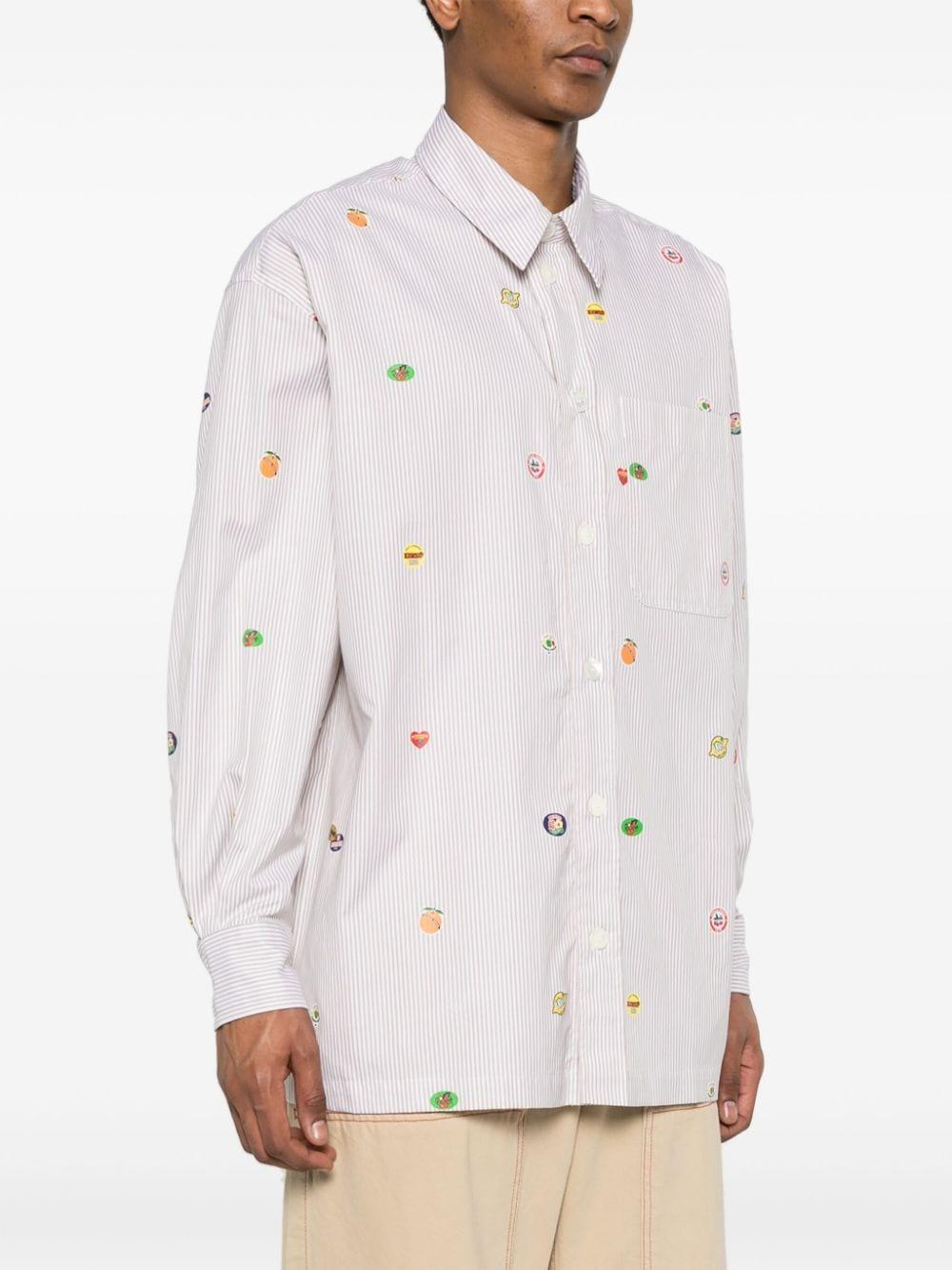 KENZO Striped Shirt With Stickers