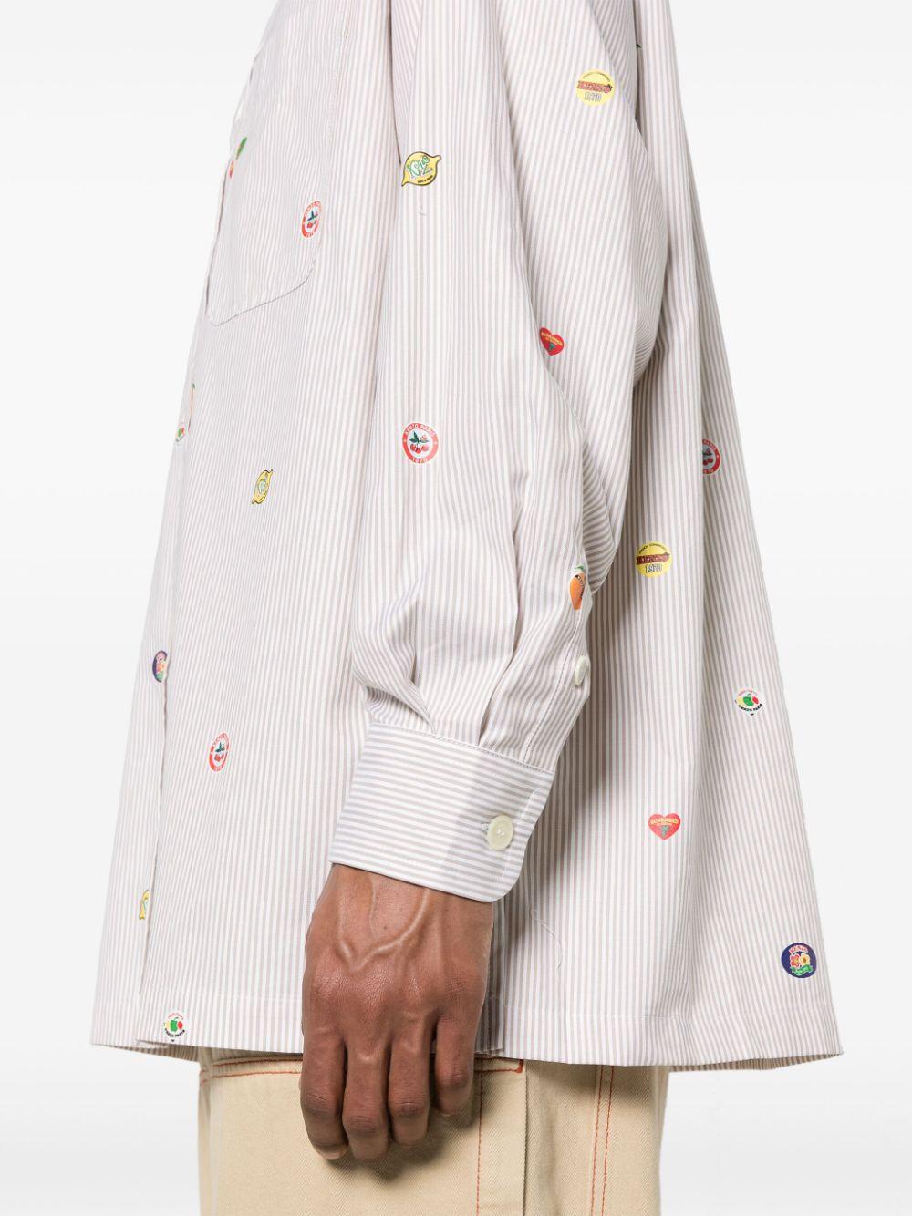 KENZO Striped Shirt With Stickers