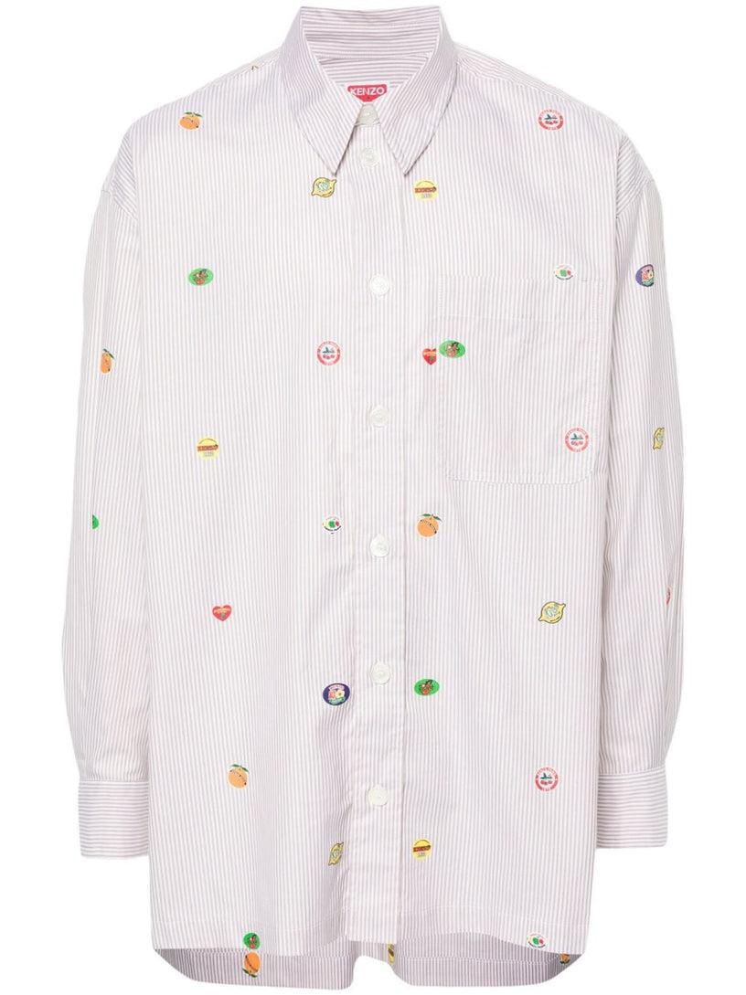 KENZO Striped shirt with stickers