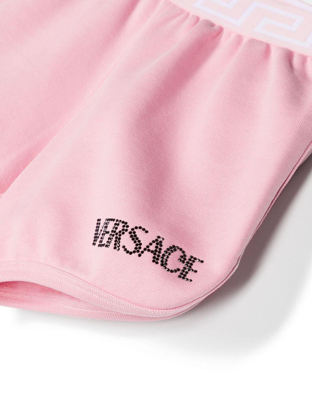 VERSACE Kids Kids Shorts With Greca And Crystals Border