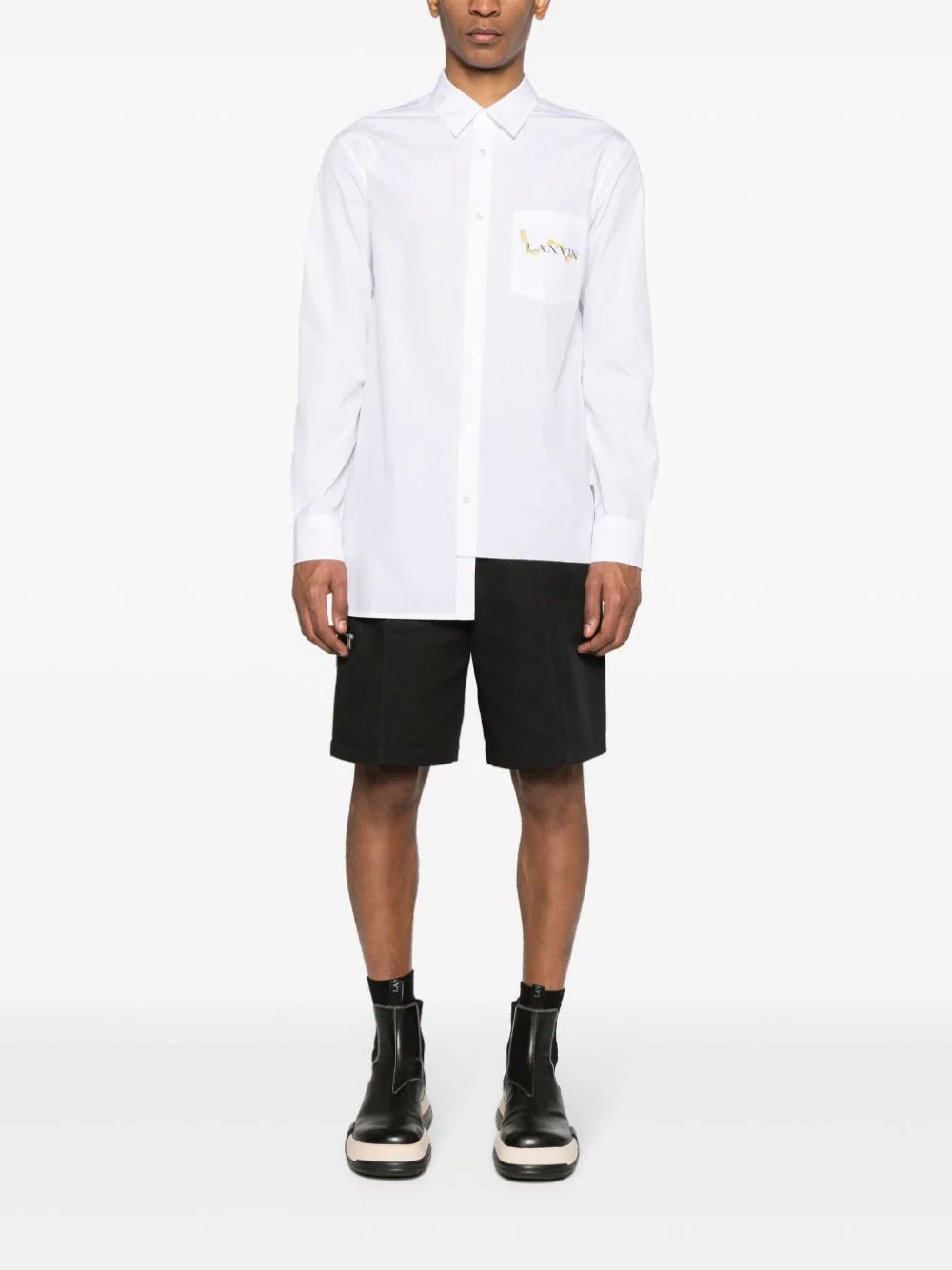 LANVIN Logo-print Asymmetric Shirt