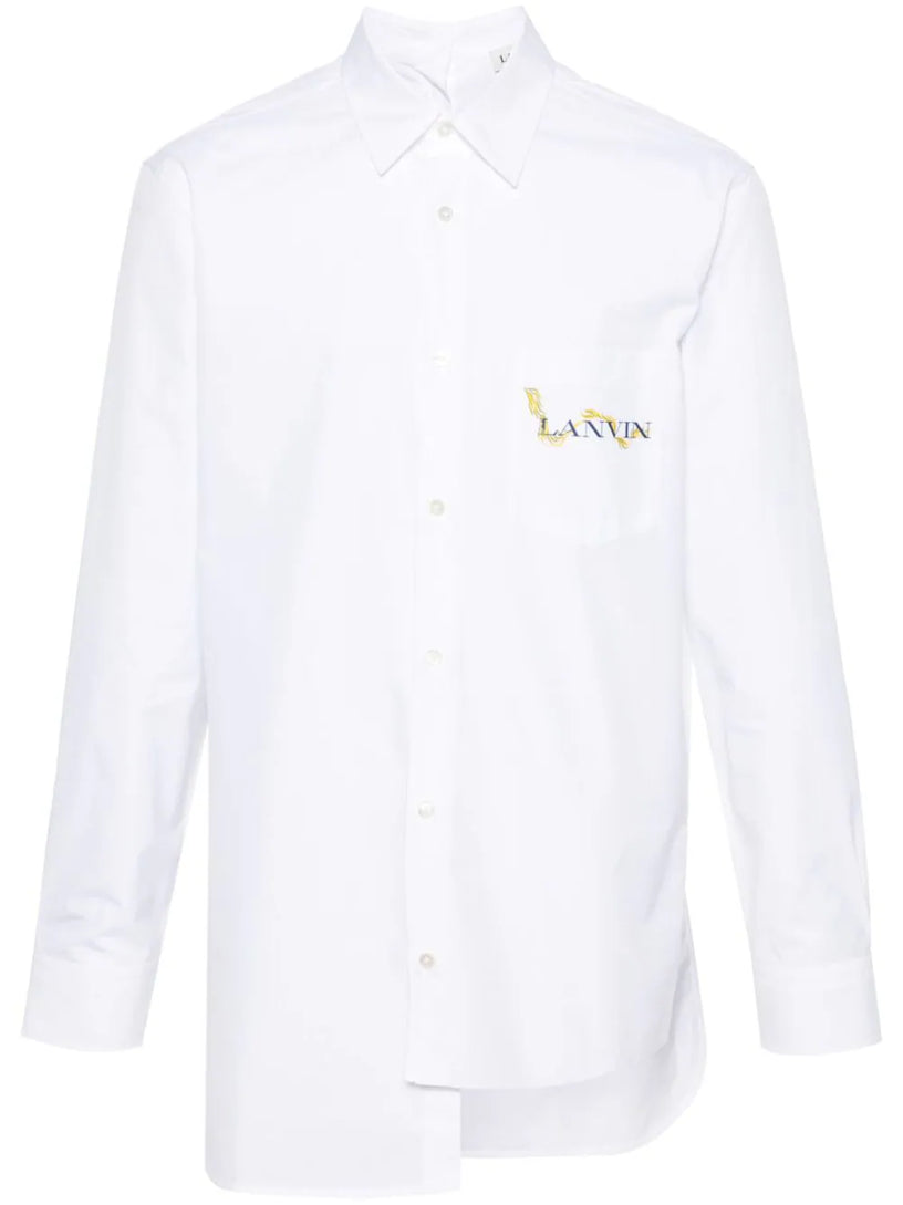 LANVIN Logo-print asymmetric shirt