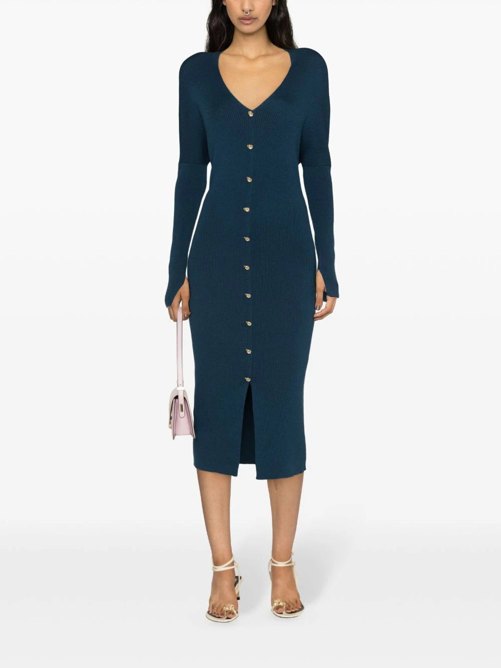 LANVIN Long Low-cut Knit Dress