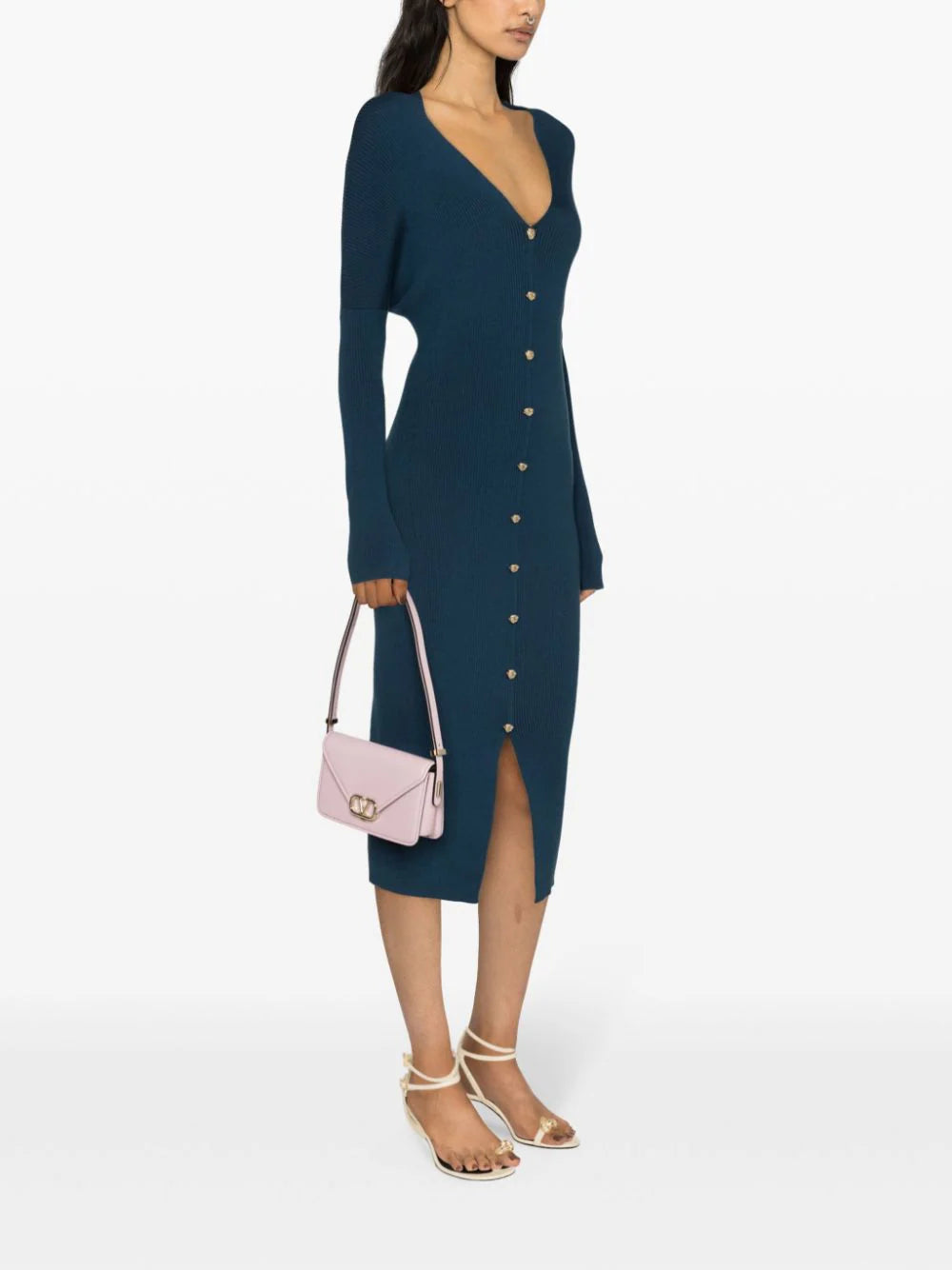 LANVIN Long Low-cut Knit Dress