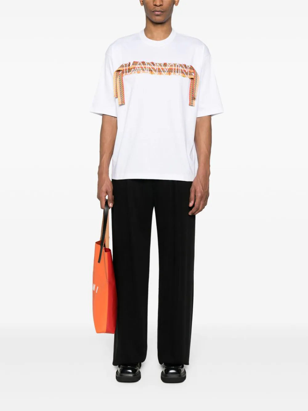 LANVIN Oversized Lanvin Curb Embroidered T-shirt