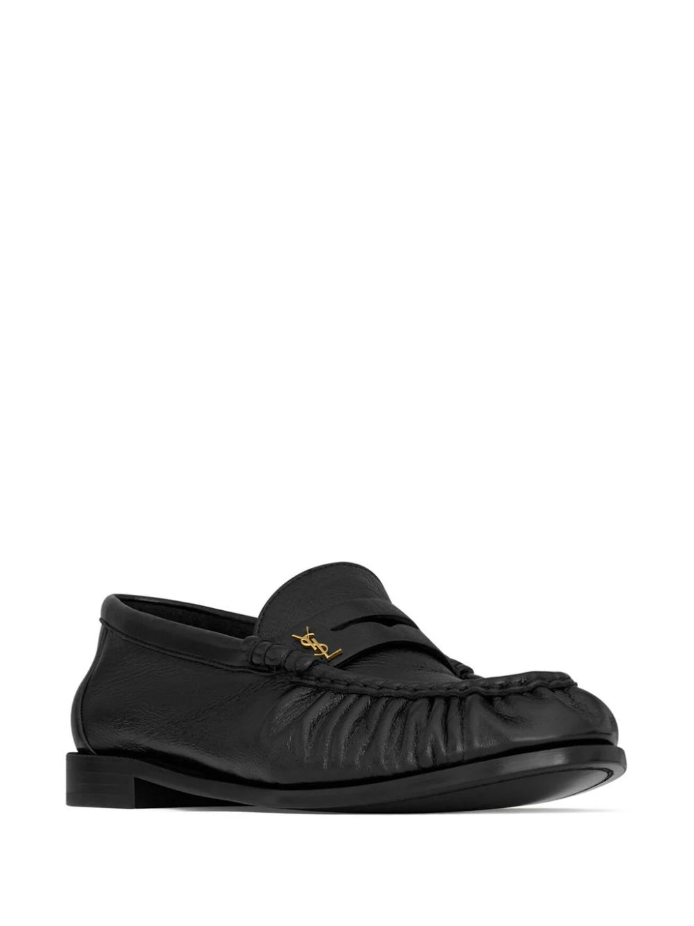 Saint Laurent Le Loafer Moccasins In Shiny Wrinkled Leather
