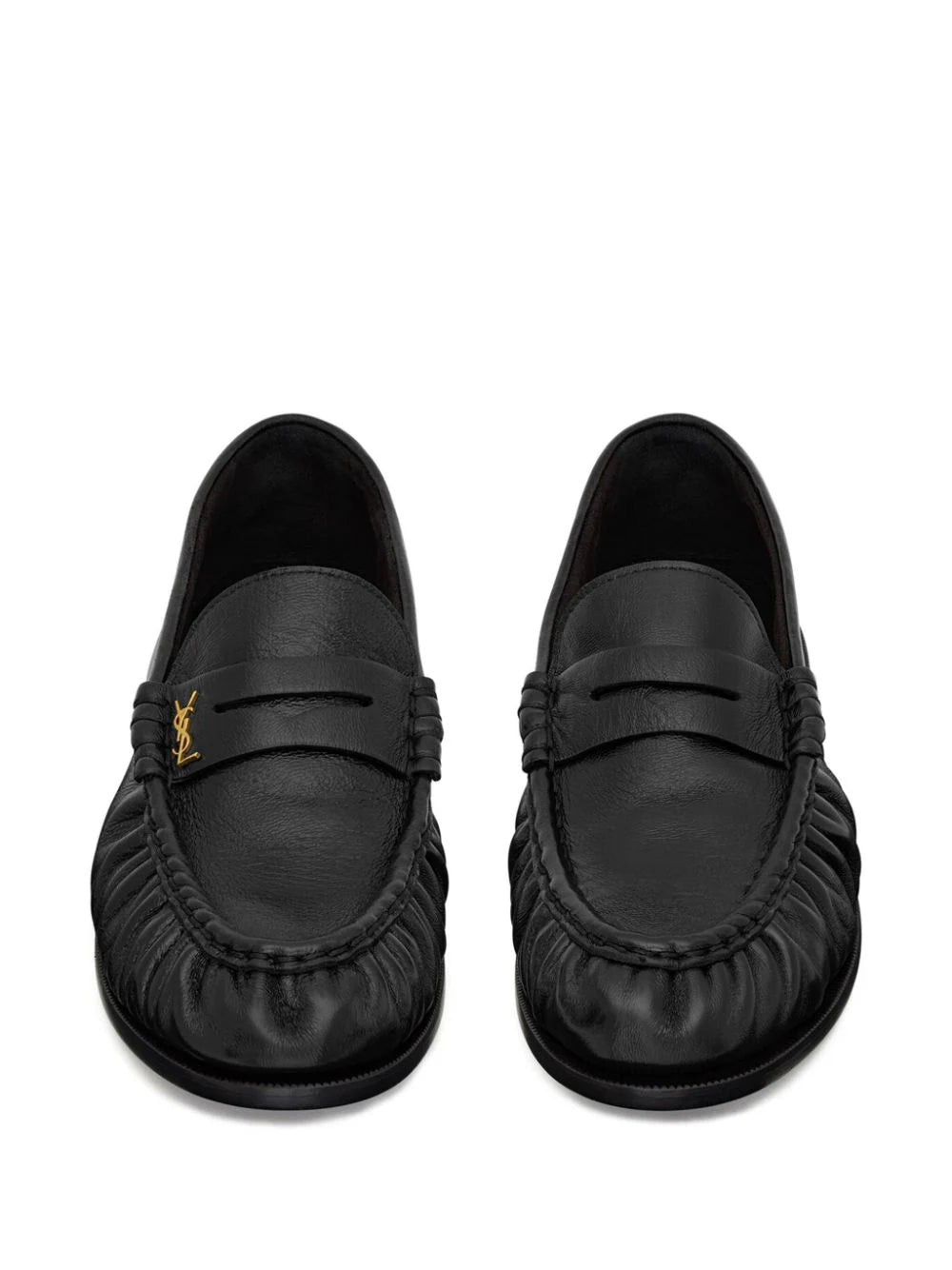 Saint Laurent Le Loafer Moccasins In Shiny Wrinkled Leather