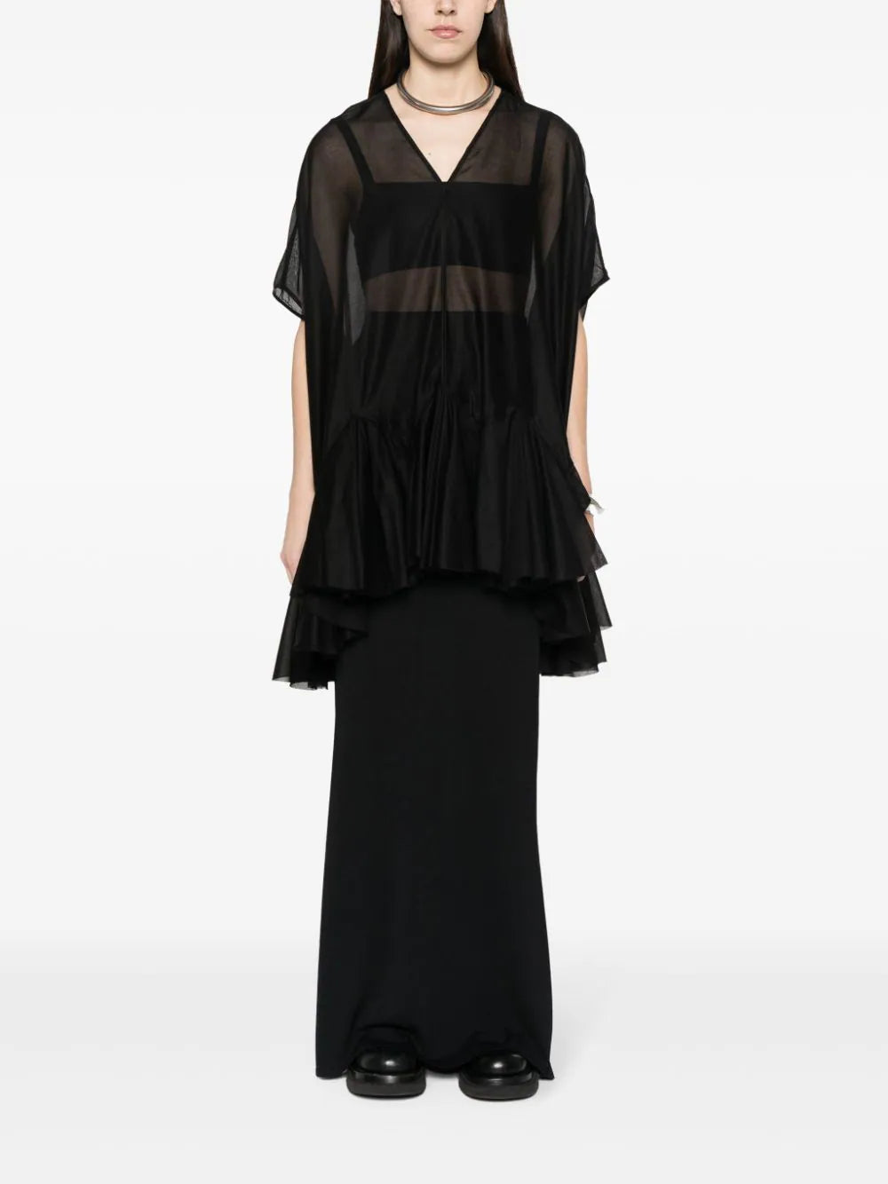 RICK OWENS Lido Divine Mini Dress In Milk Cotton Gauze