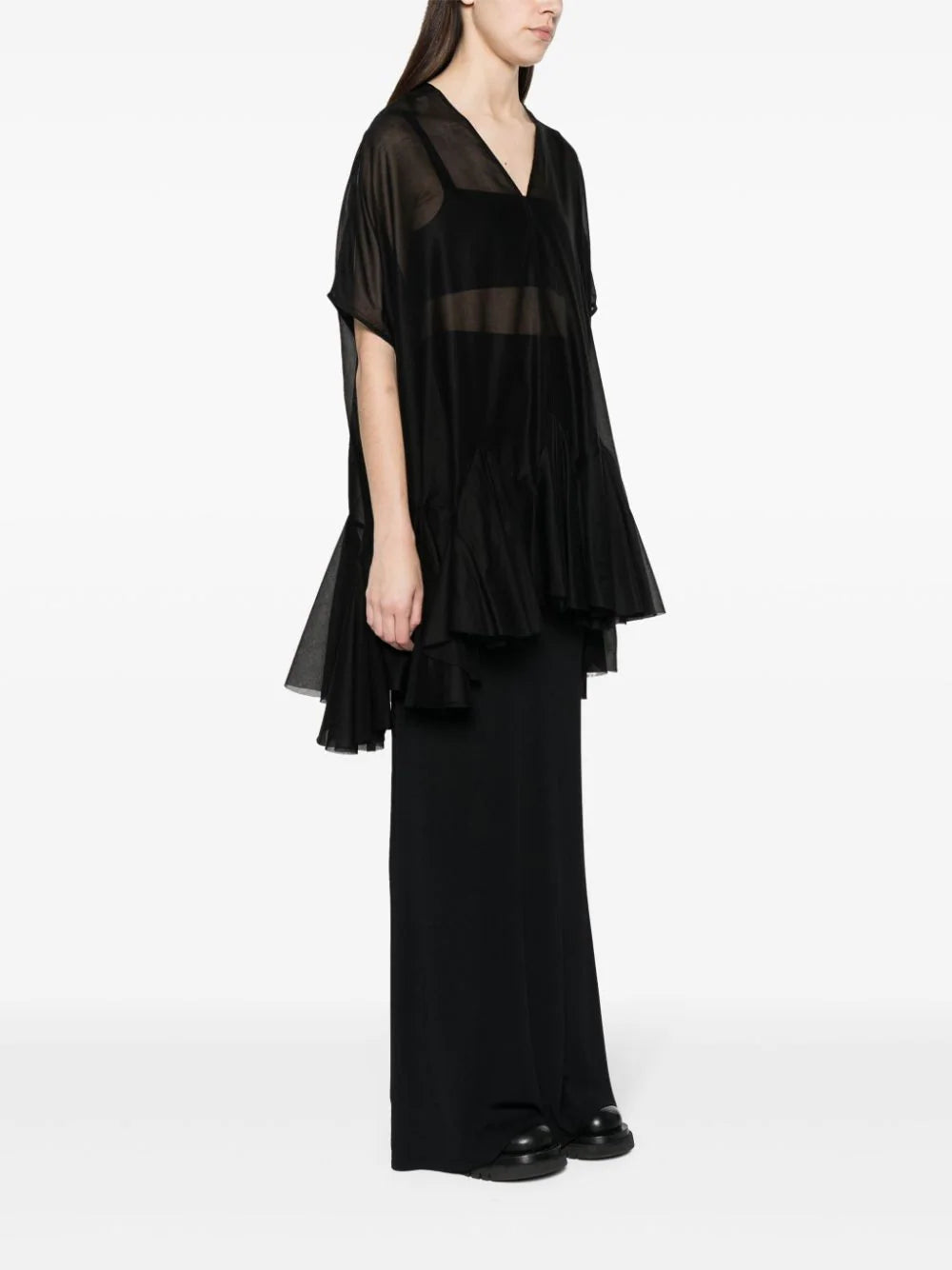 RICK OWENS Lido Divine Mini Dress In Milk Cotton Gauze