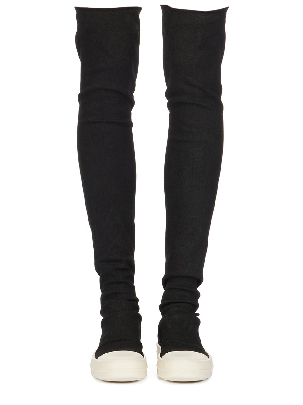 Rick Owens DRKSHDW Lido High Sock Sneakers In Stretch Denim