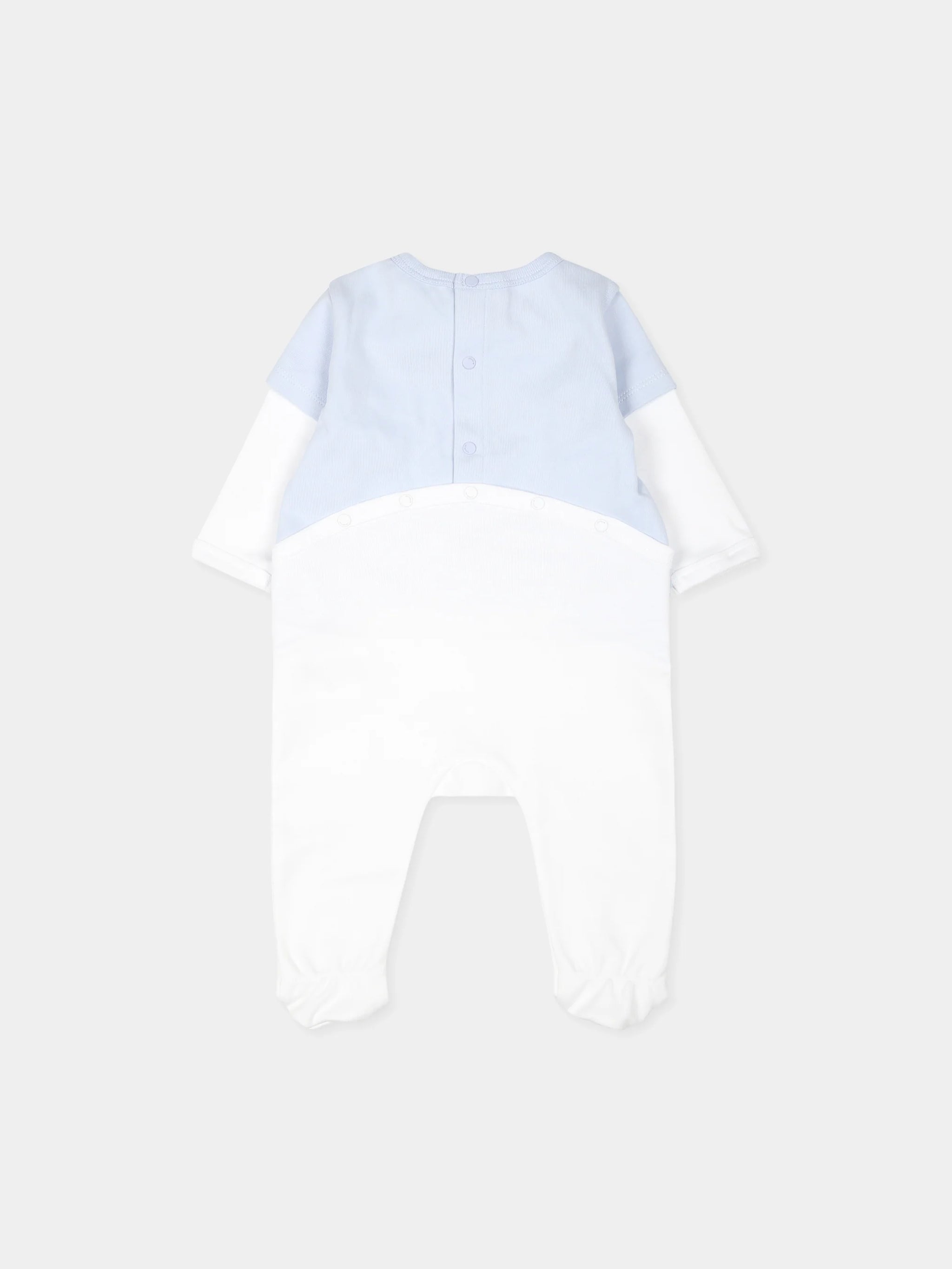 Givenchy Kids Light Blue Onesie Set For Newborns With Iconic 4g Motif