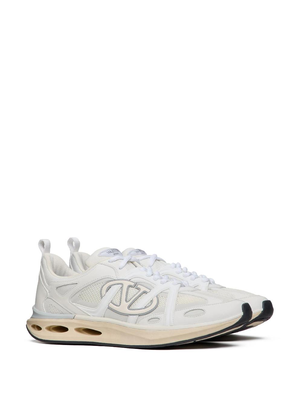 Valentino Garavani Low Top Vlogo Easyjog Sneaker In Calfskin And Fabric