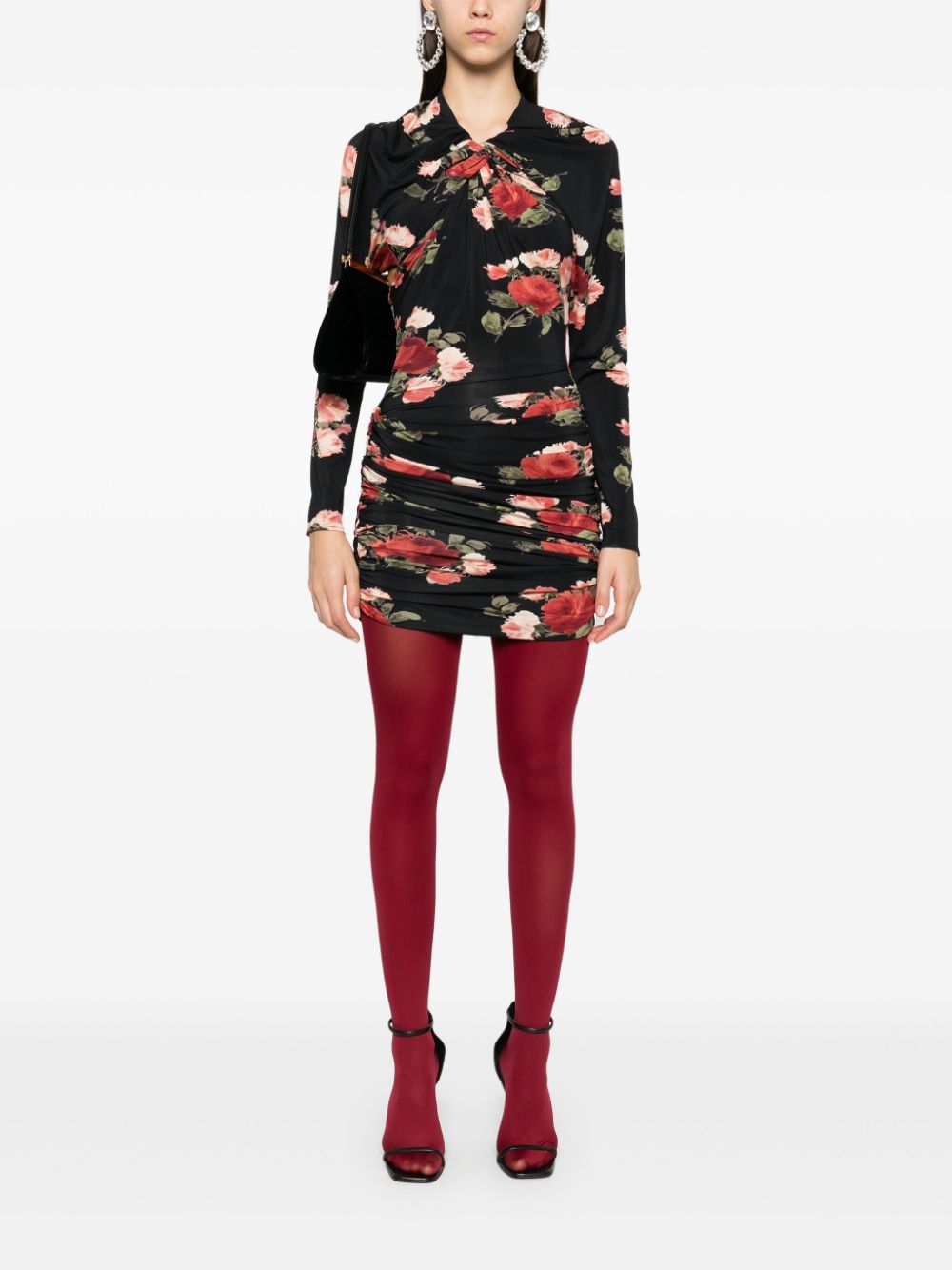 Magda Butrym Floral-print Draped Mini Dress