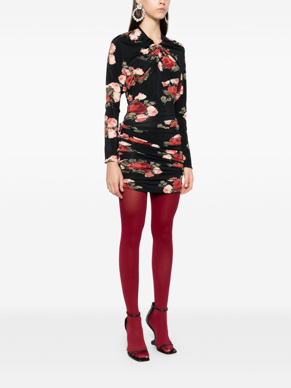 Magda Butrym Floral-print Draped Mini Dress