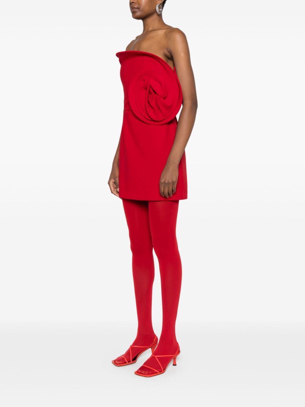 Magda Butrym Sculptural Rose Mini Dress