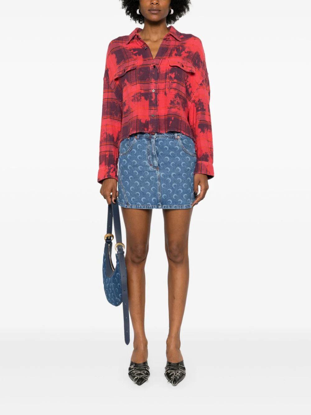 MARINE SERRE Moon Denim Mini Skirt