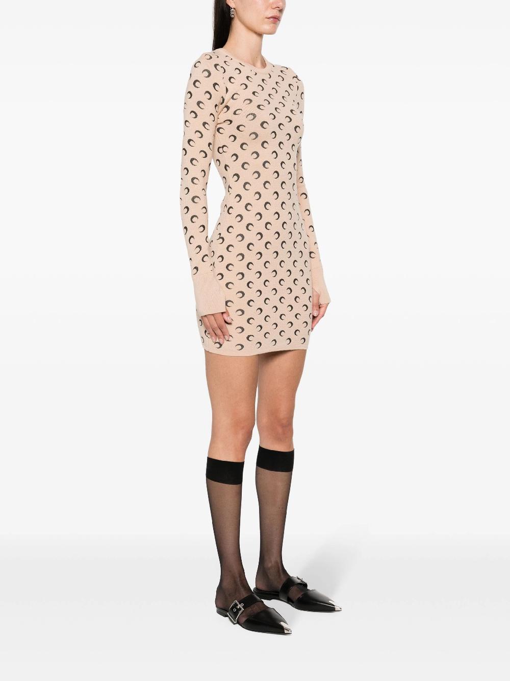 MARINE SERRE Moon Knit Mini Dress