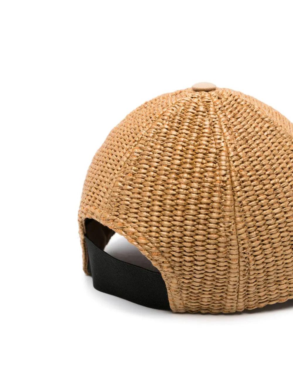 MARNI Baseball Cap In Raffia With Embroidery Logo