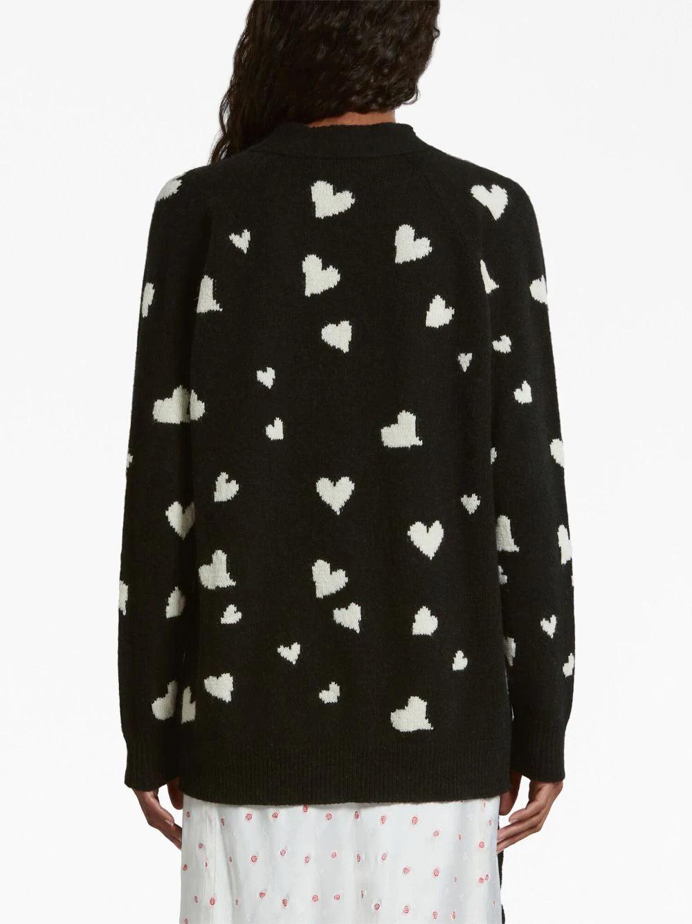 MARNI Cardigan With Bunch Of Hearts Motif