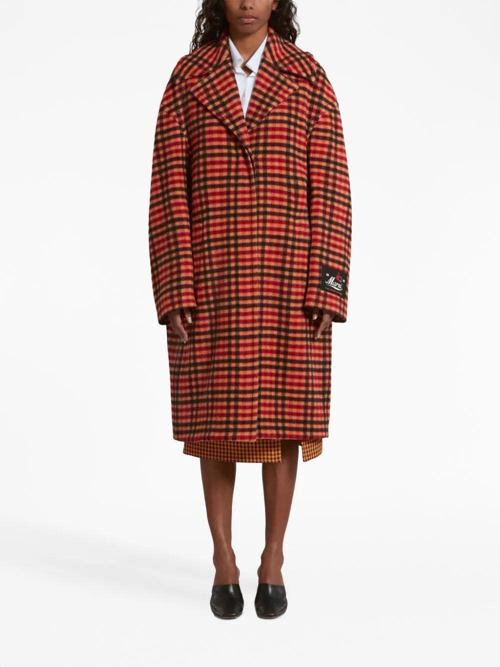 MARNI Coat With Wavy Check Pattern