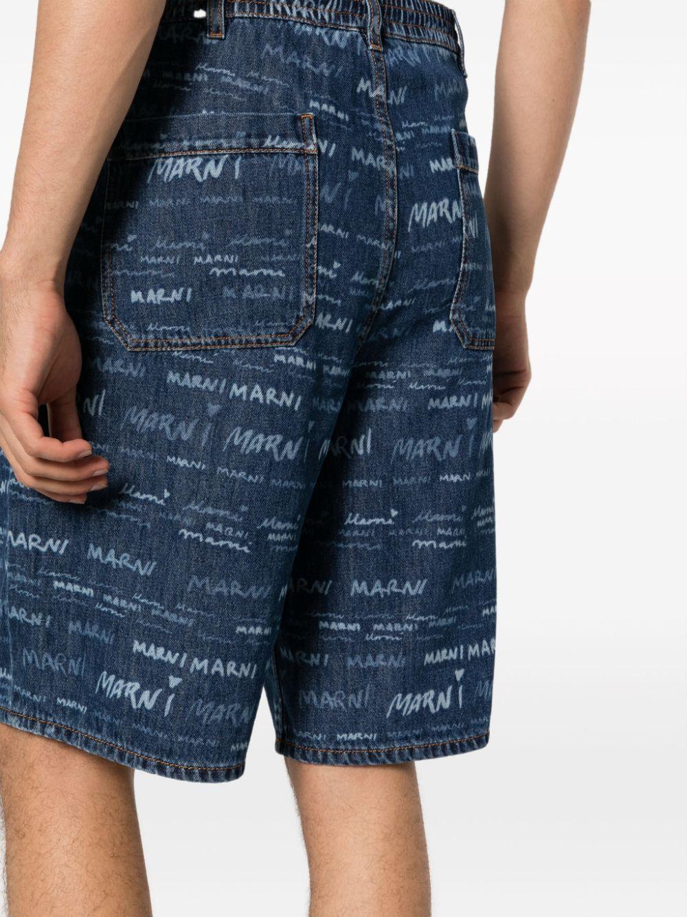 MARNI Megamarni Cotton Denim Shorts