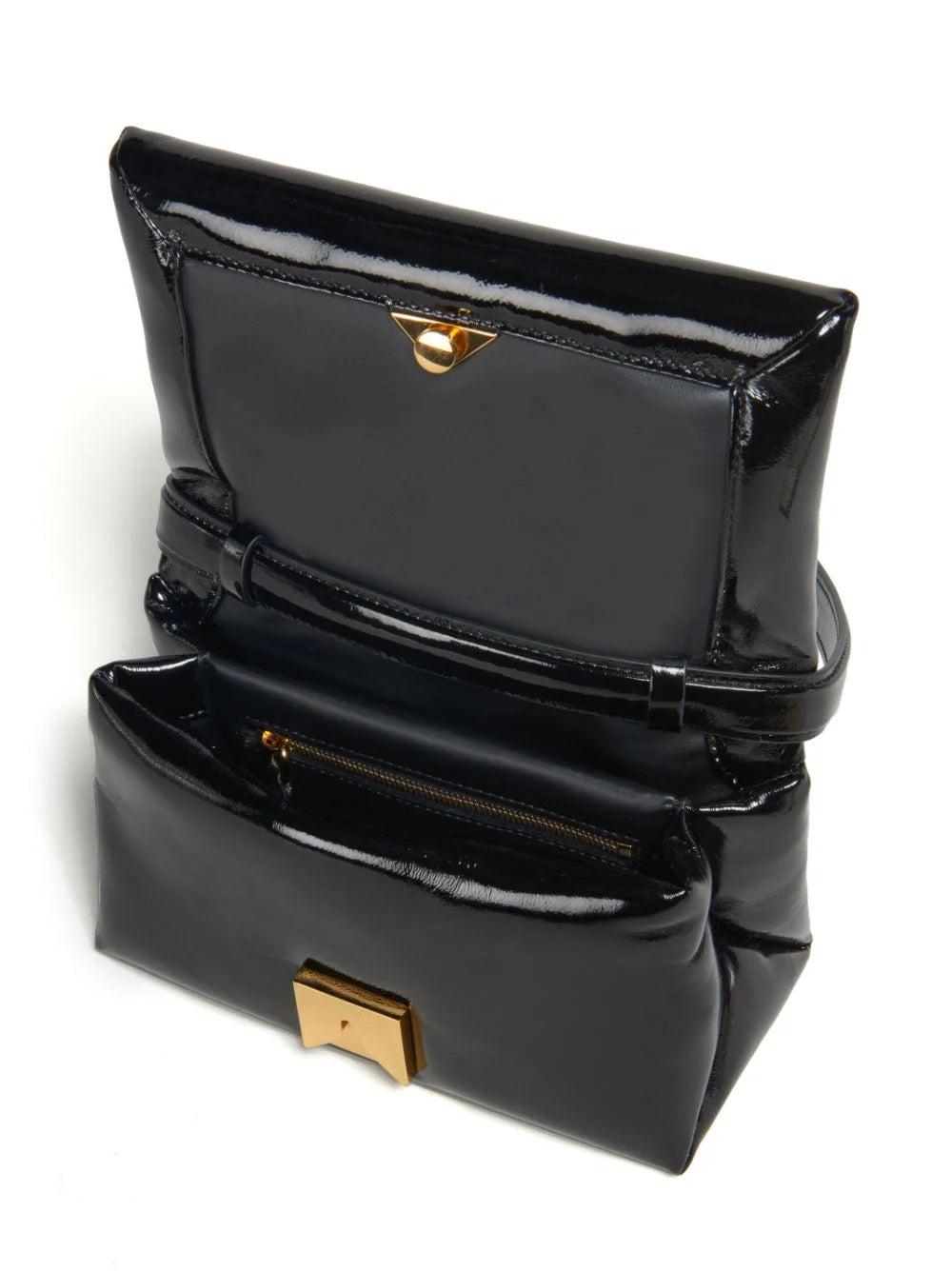 MARNI Small Black Patent Leather Prisma Bag