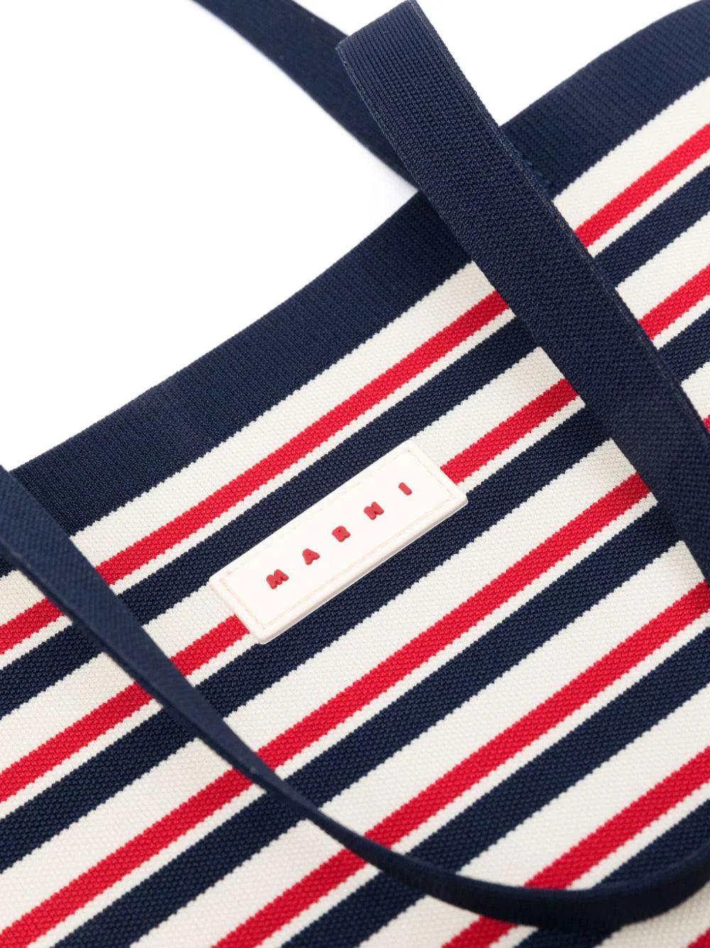 MARNI Striped Tote Bag