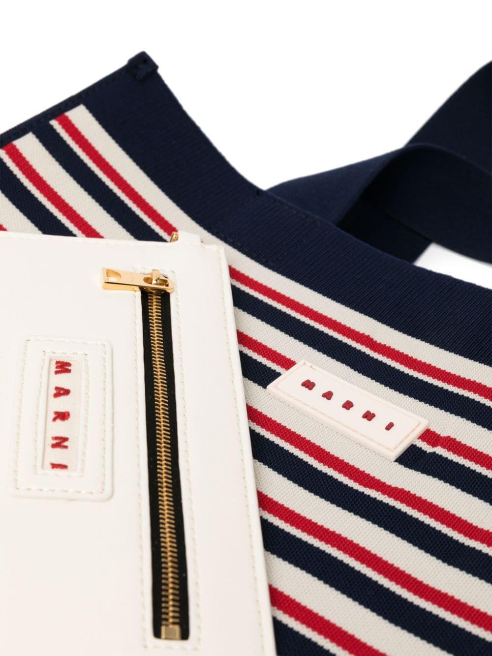 MARNI Striped Tote Bag
