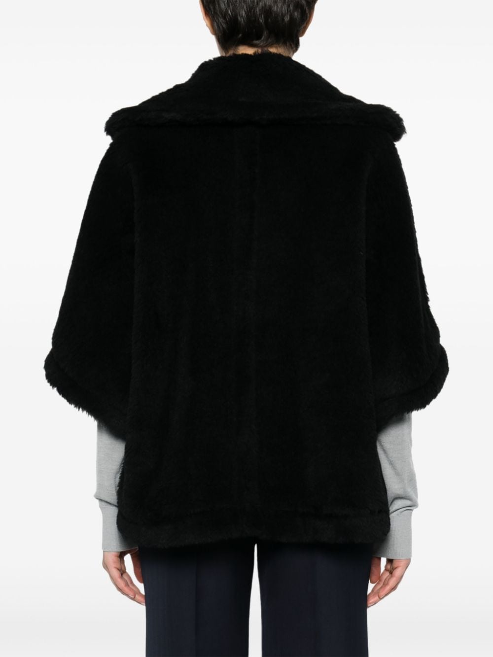 Max Mara Short Aleggio Cape In Teddy Fabric