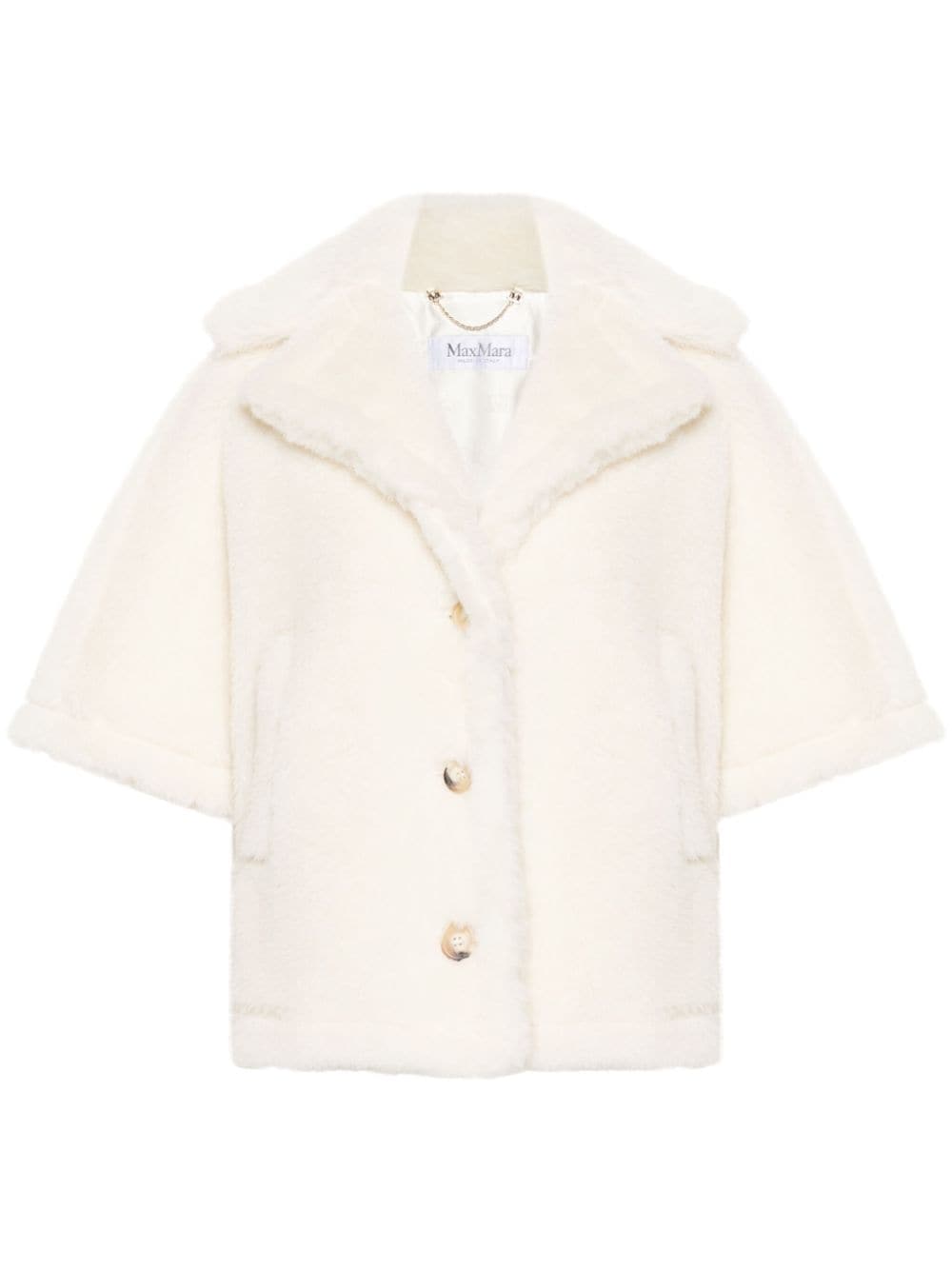 Max Mara Short Aleggio Cape In Teddy Fabric