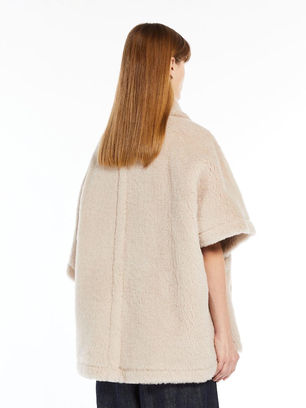 Max Mara Short Cape In Teddy Tebe1 Fabric