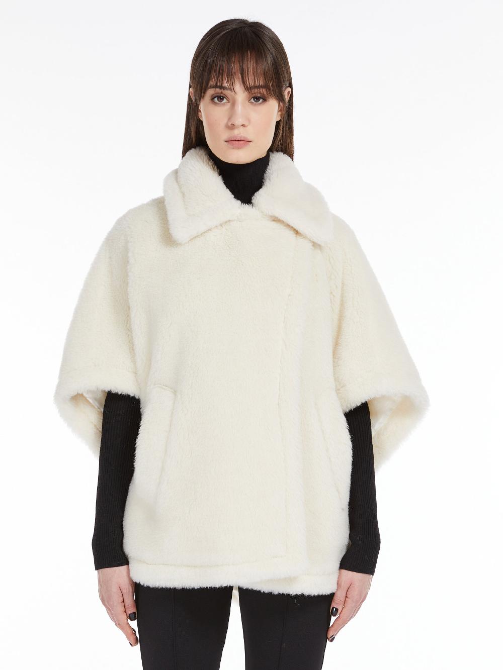 Max Mara Short Cape In Teddy Tebe1 Fabric