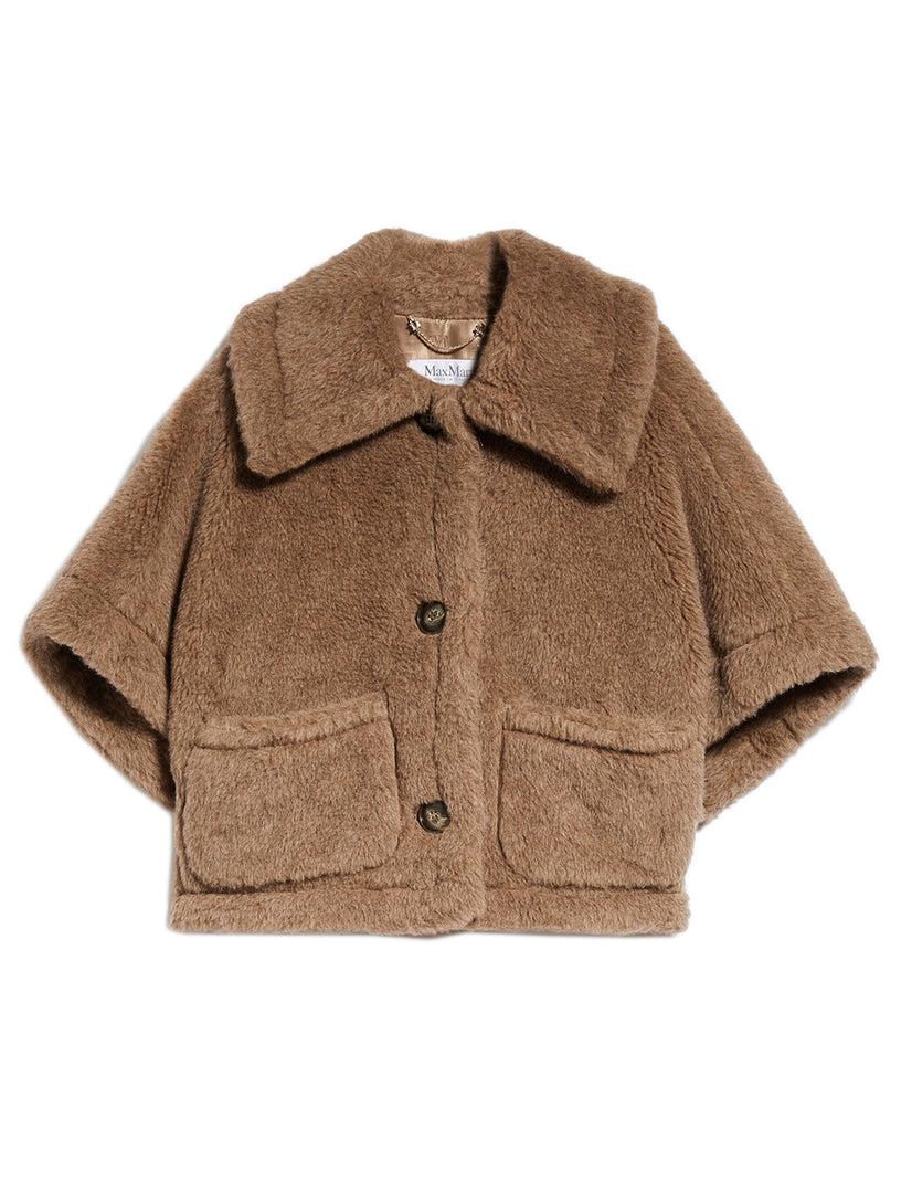 Max Mara Teddy fabric boxy cape