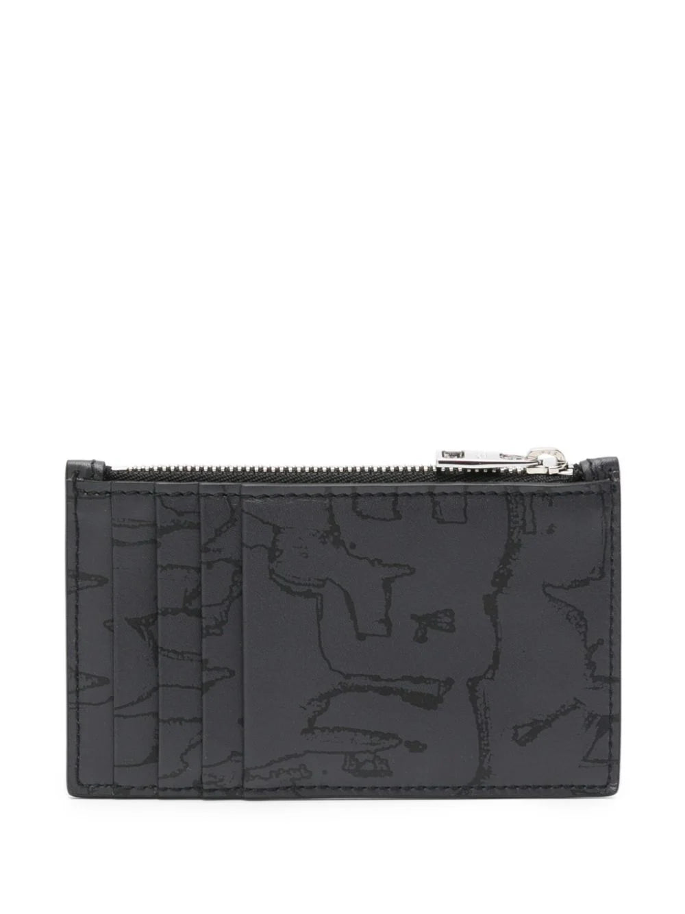 Alexander McQueen Mcqueen Graffiti Card Holder With Zip In Black