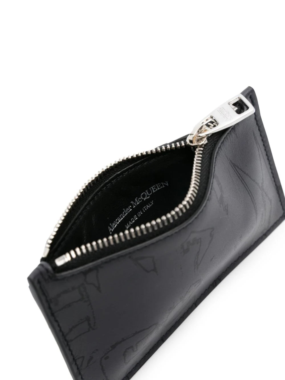 Alexander McQueen Mcqueen Graffiti Card Holder With Zip In Black