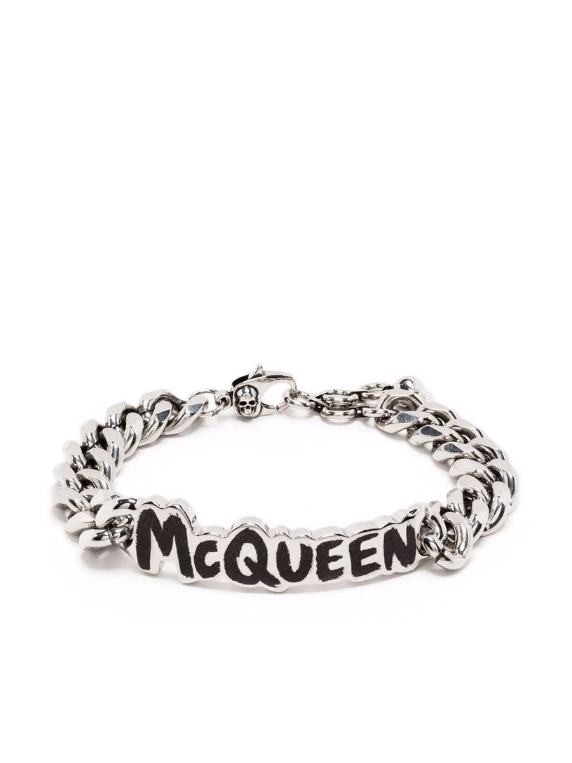 Alexander McQueen Mcqueen graffiti cut-out chain bracelet