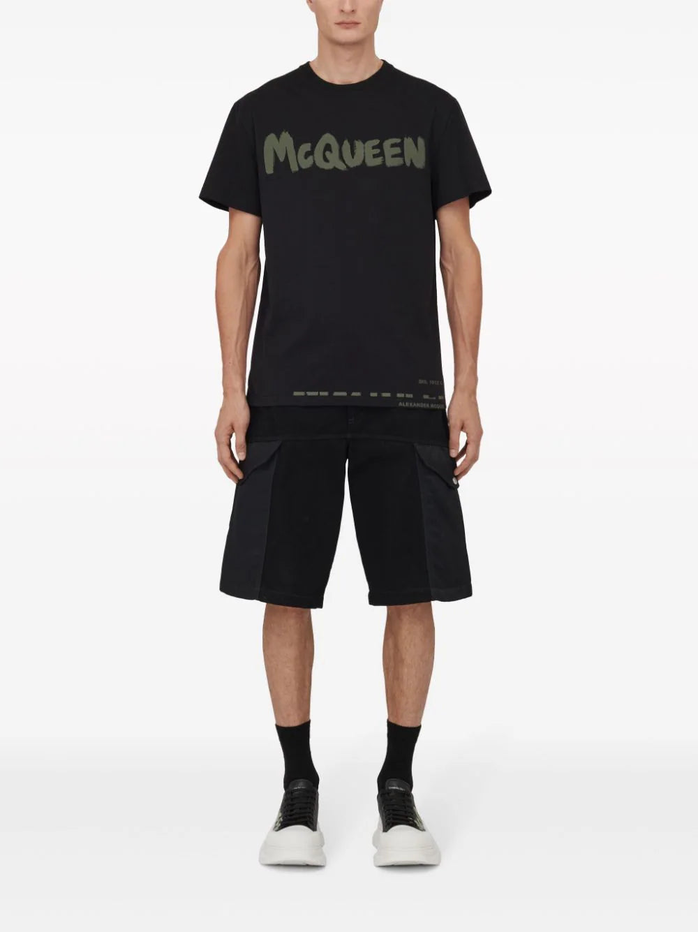 Alexander McQueen Mcqueen Graffiti T-shirt In Black
