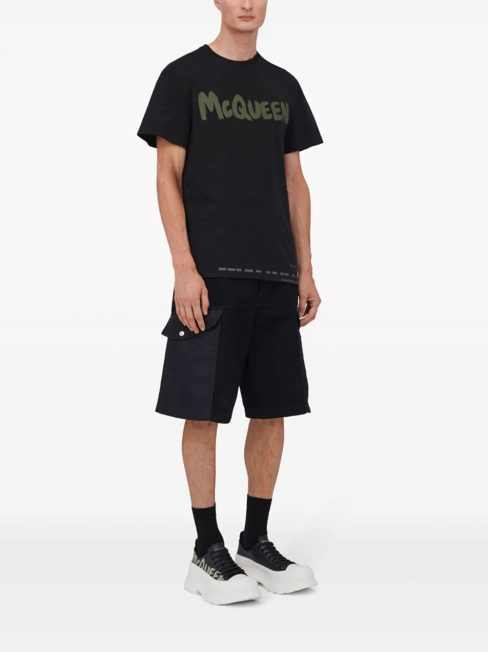 Alexander McQueen Mcqueen Graffiti T-shirt In Black