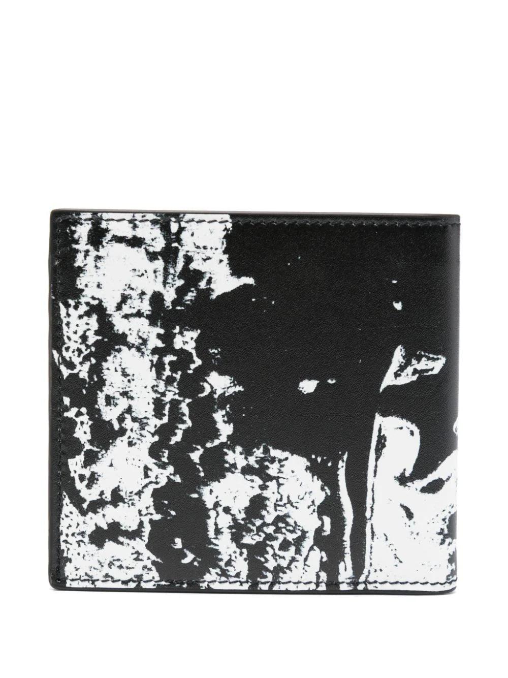 Alexander McQueen Mcqueen Graffiti Wallet In Black And White