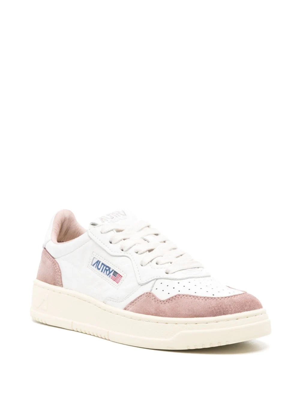 AUTRY Medalist Low Sneakers In Pink Suede And Leather