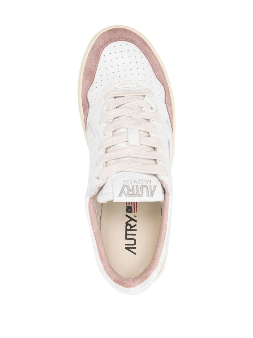 AUTRY Medalist Low Sneakers In Pink Suede And Leather
