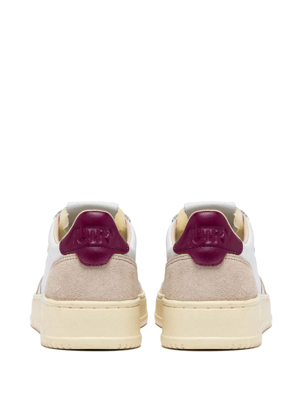 AUTRY Medalist Low Sneakers In White And Fuchsia Leather And Suede