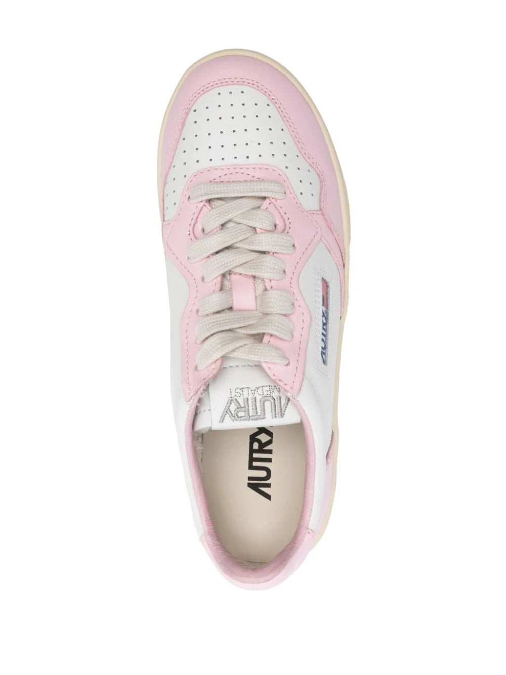 AUTRY Medalist Platform Low Sneakers In White And Pink Leather