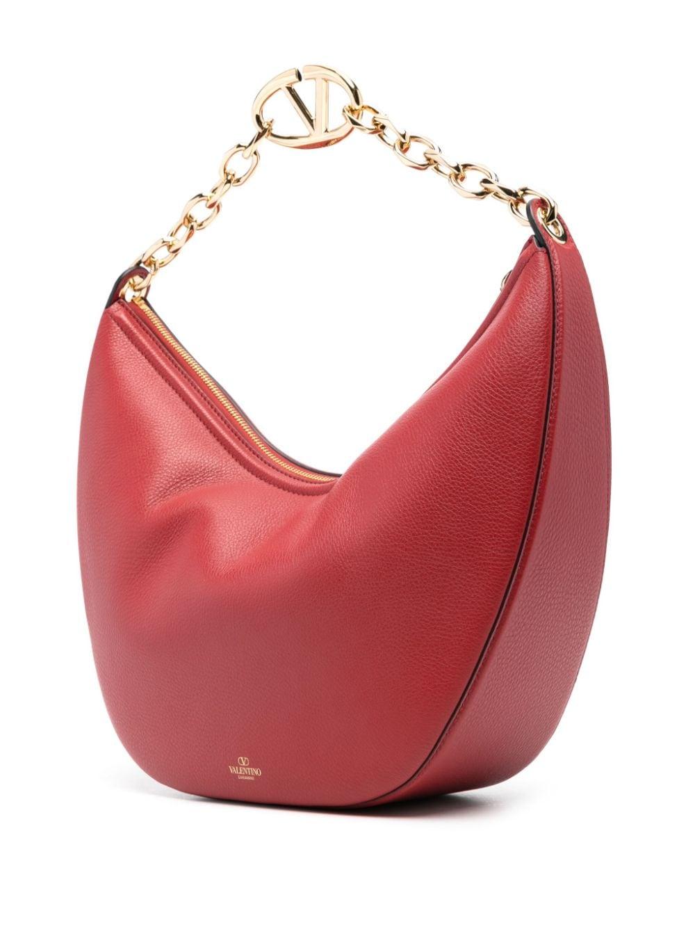 Valentino Garavani Medium Hobo Vlogo Moon Bag In Grained Calfskin