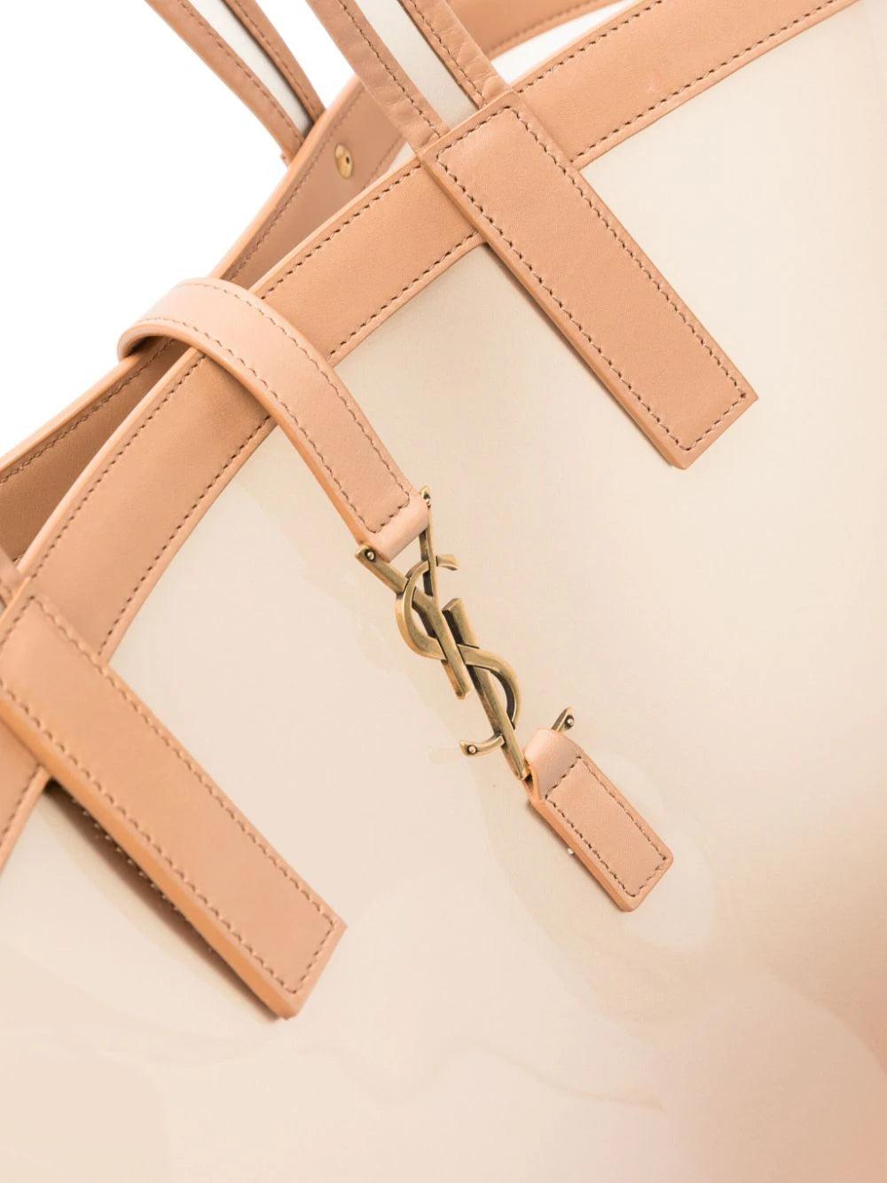 Saint Laurent Medium Pannier In Vinyl And Vegetable Tanned Leather