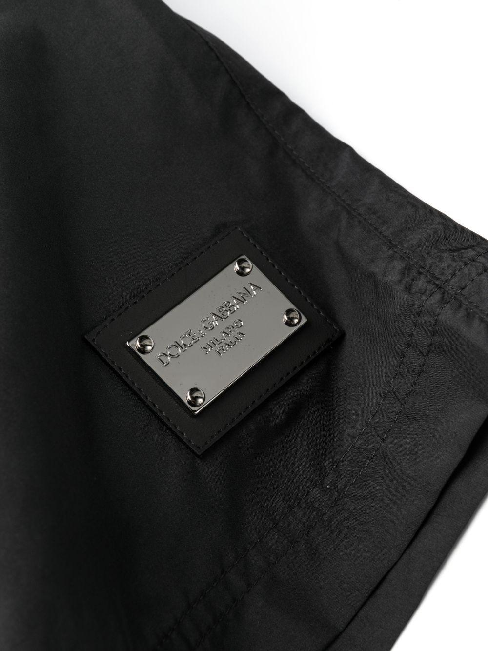 Dolce & Gabbana Mid-length Swim Trunks With Branded Plate
