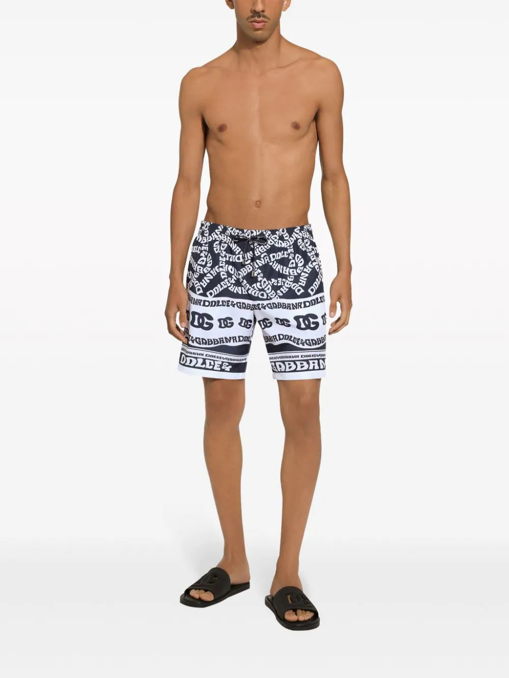 Dolce & Gabbana Mid-length Swim Trunks With Marina Print